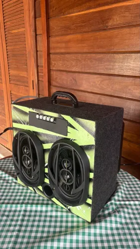 Caixa Bob Completa Amplificada - 2x 6x9 Hurricane + Sub Knup 10? + Fonte 90A