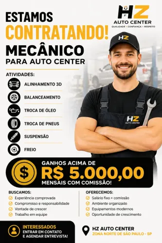 Vaga de mecânico de Auto Center