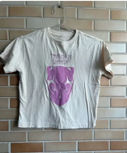 camiseta marvel pantera negra bege infantil