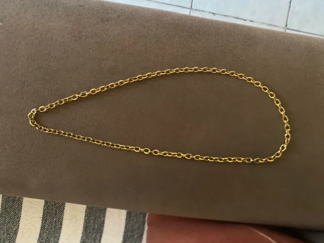 Corrente 8 mm banhada com 1 camada de ouro