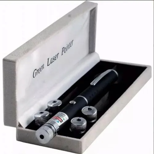 Caneta Laser Pointer Verde Lanterna 8000mw Até 10km 5 pontas