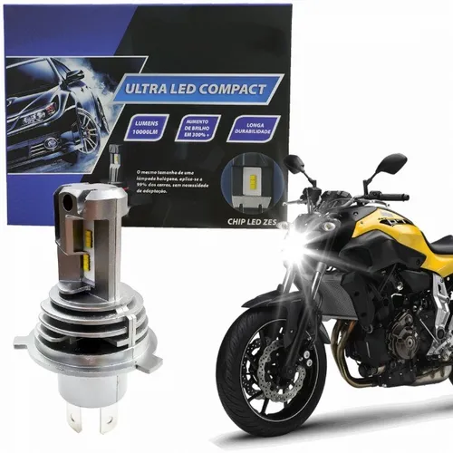 Lâmpada Ultra Led H4 Moto Compact Chip Zes 6000k 12 Leds - 5 Mil Lumens