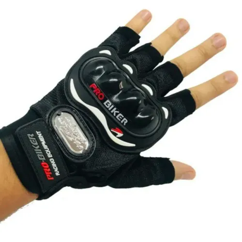 Luva Meio Dedo Reforçada com Proteção para Ciclista motoboy