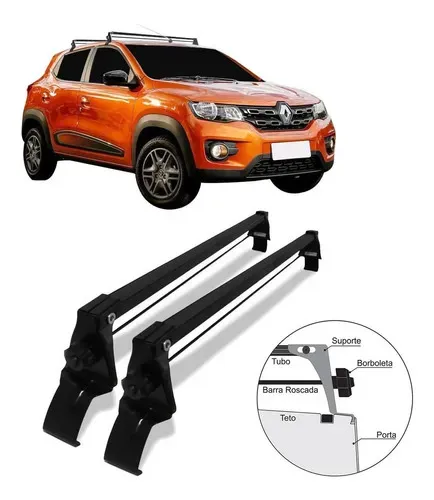 Rack Teto Bagageiro Travessa Renault Kwid 2018 A 2020 