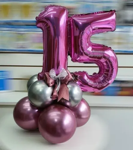 Número 15 em Balões para Festa
