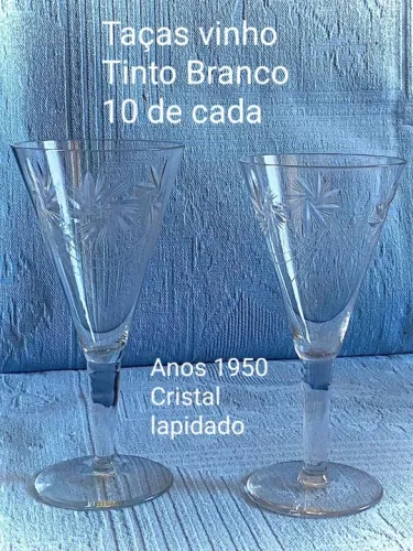 Conjunto Taças e copos - anos 1950 cristal lapidado