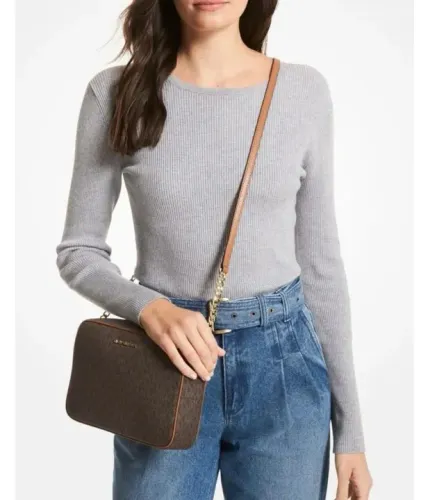 bolsa michael kors jet set monograma marrom