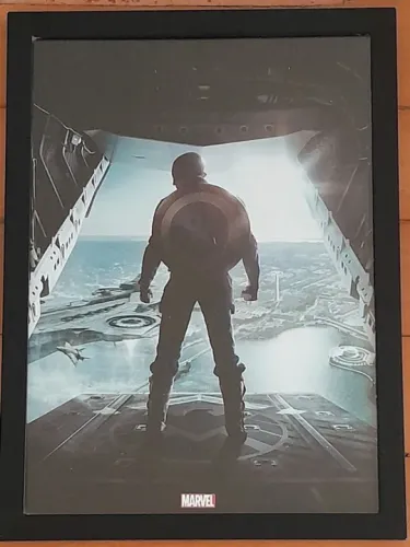 Quadro Gravura Capitão América Marvel 46 X 34 Cm
