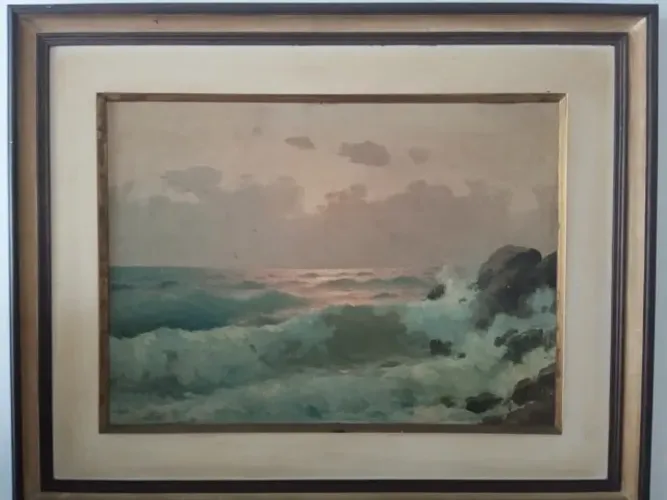 Quadro a óleo M. Rinaldi - Escola Italiana