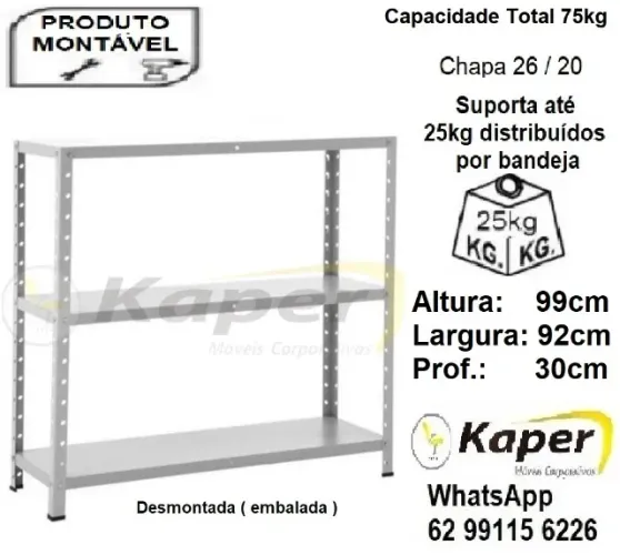Estante / prateleira de Aço Baixa com 3bandejas( novo )