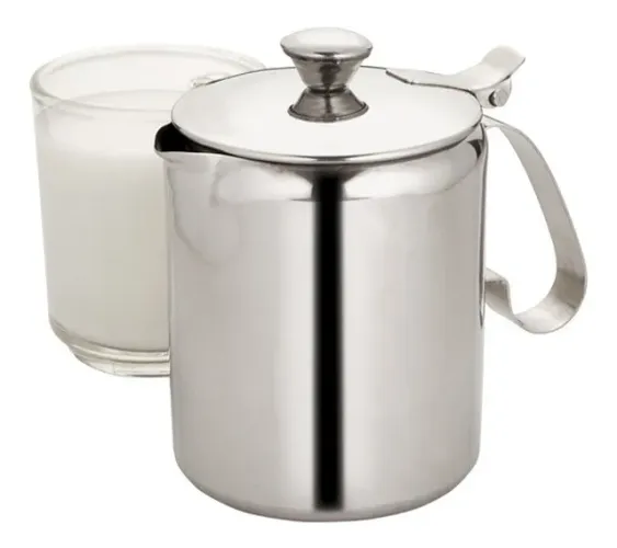 Jarra Leiteira Em Inox 600 Ml Com Tampa