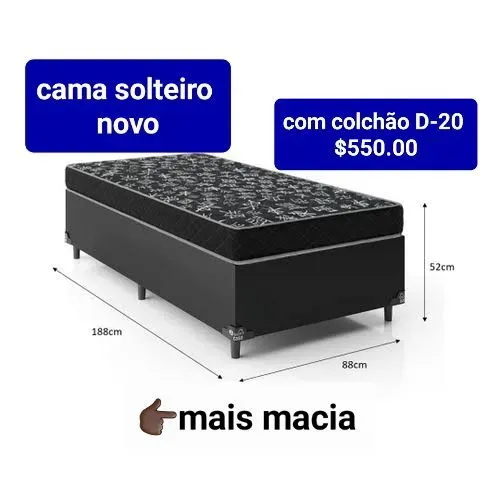 Cama solteiro nova direto da fábrica promoção hoje