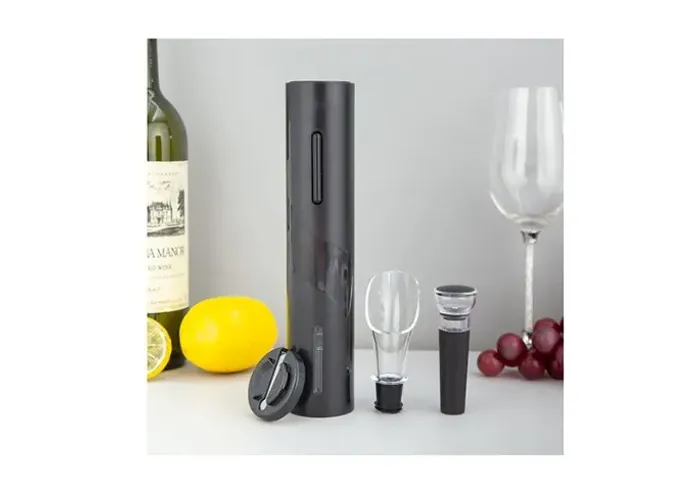 Abridor de Vinho Saca Rolha Automático 4em1 (Pilha) Mais Kit Acessórios Preservação do Vin