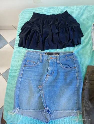 Lote short jeans mini saia roupa feminina 