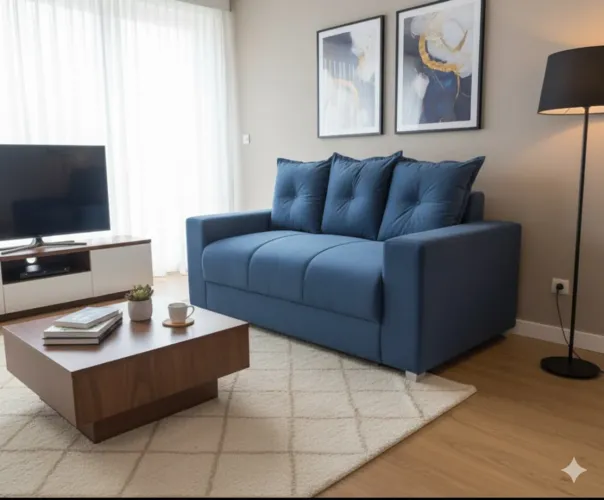 Excelente oferta de sofá 3 lugares com almofada soltas  