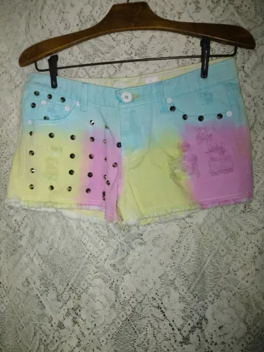 Short Jeans Tie Dye Infantil - Menina