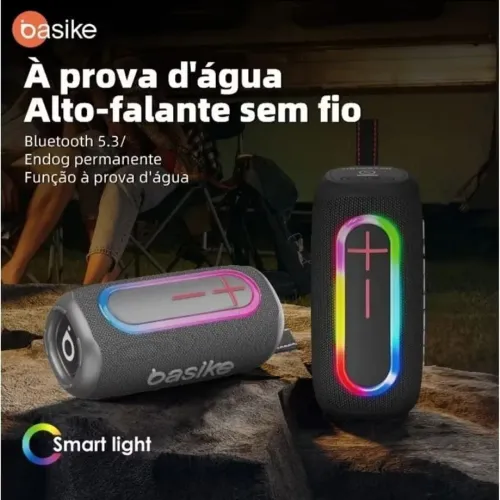 CAIXA DE SOM BLUETOOTH PORTÁTIL BASIKE BA-RAD020 30W 3000MAH  BLUETOOTH 5.3 