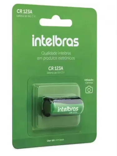 Bateria de lítio, 3v, CR123A, Intelbras
