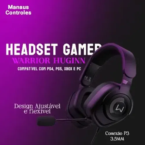 Headset Gamer Warrior Hugginn - Conexão P3 3.5mm