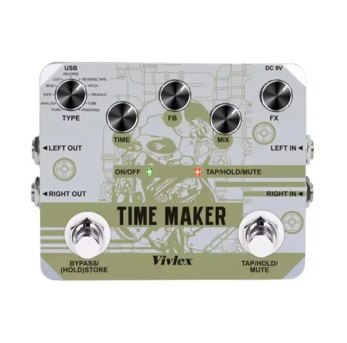Pedal guitarra Delay Time Maker (e interface áudio) Novo