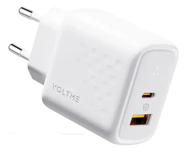 Carregador Rápido Duplo Usb-c+a 45w Pd 3.0 Gan III Voltme Revo Duo - Novo - Lacrado