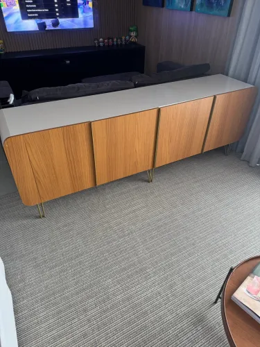 Balcão Buffet 4 Portas off white / cinamomo 