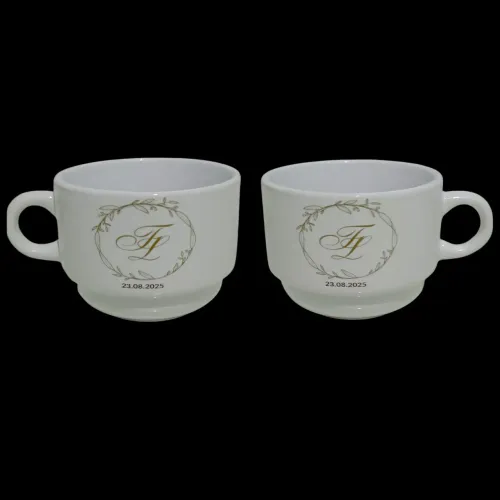 Kit de xícaras de porcelana personalizadas