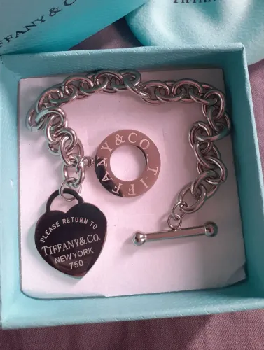 Pulseira Tiffany Prata c/ coração nova