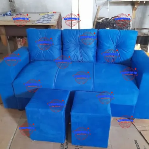Sofá Popular 3 lugares com 2 puffs - Novo diretamente da fábrica ?