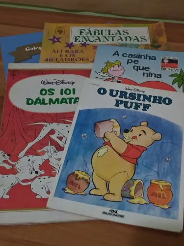 4 Livros infantis - Disney e Ziraldo + 1 Brinde (Anos 90)