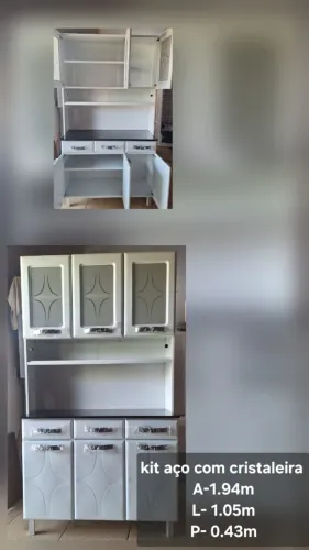 Armário novo de aço Itatiaia com cristaleira 1300