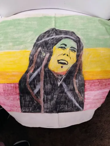 Pano decorativo Bob Marley artes em cores
