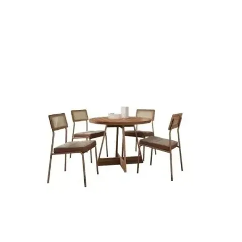 Mesa Atria Redonda 1594 C/ 4 Cad Lux - Rose/areia