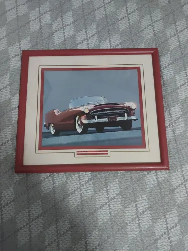 Coleção de 5 Quadros Antigos de Carros dos Anos 30 e 50