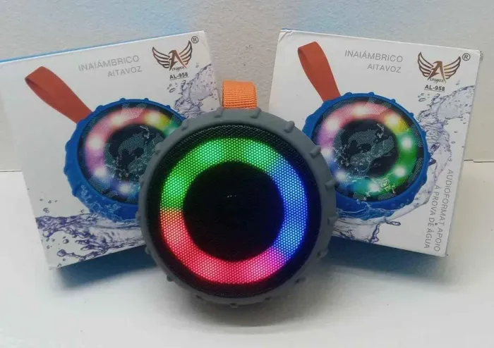 Caixa de Som Bluetooth Impermeável com Luzes - Al-958