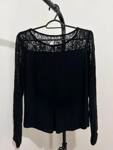 Blusa Kelly Piaceski Renda Preta