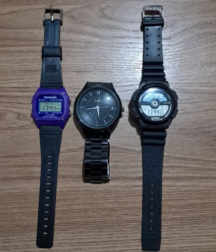 Lote 3 relogio Euro, Casio, Reebok
