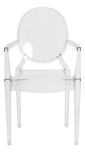 Cadeira De Jantar Transparente Louis Ghost Com Braço