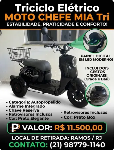 Triciclo eletrico, Moto Chefe, Mia Tri, autopropelido