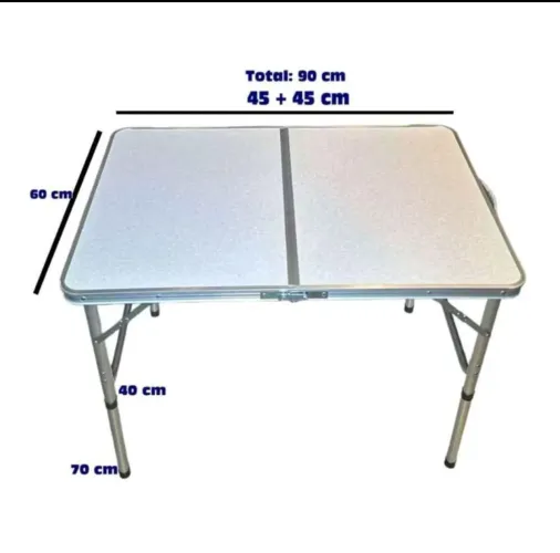 Mesa Dobrável Vira Maleta Alumínio Camping E Churrasco (Nova) (90x60x70)
