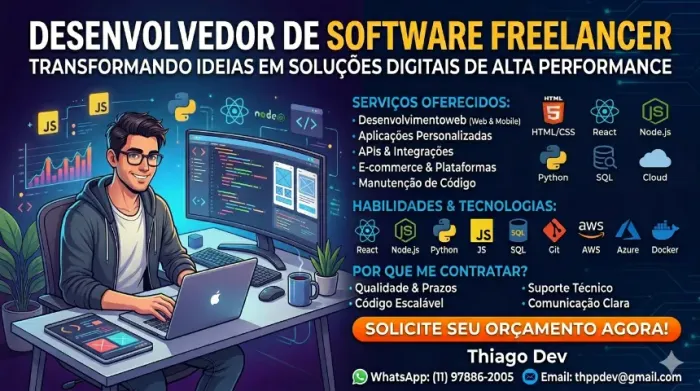 Desenvolvedor de Software Freelancer | Criação de Sistemas e Sites