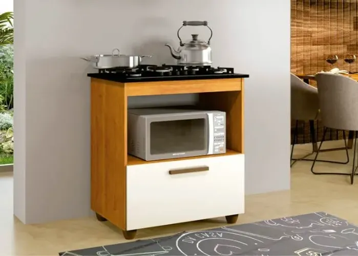 Balcao Salvia para CookTop 4 Bocas - Entrega Rápida