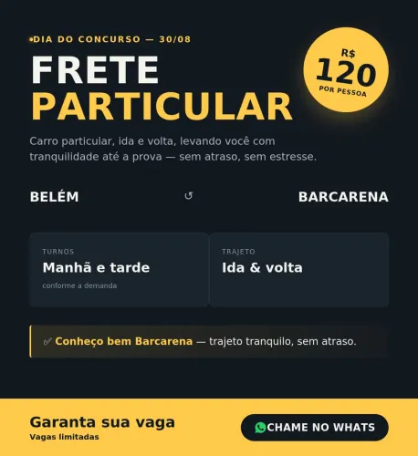 Caravana para o concurso Belém - Barcarena (30/08)
