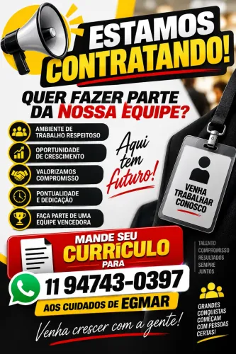 Vaga para atendente de loja de conveniência (mooca)