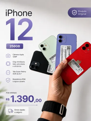 Algumas unidades - iPhone 12 - 256gb 