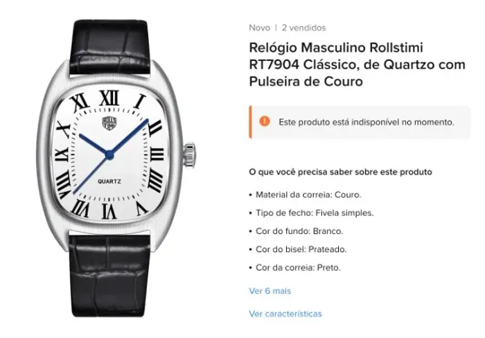 NOVO Relógio Rollstimi RT7904 Clássico