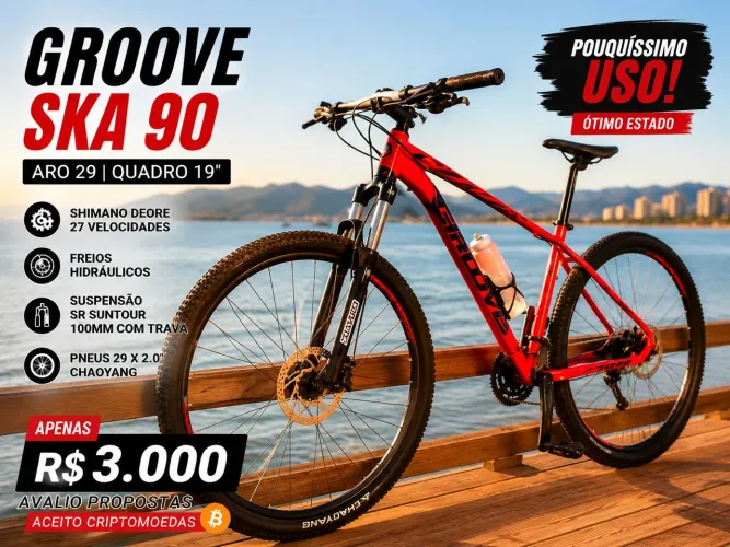 MTB Groove Ska 90 Aro 29 Shimano Deore 27v Freio Hidráulico