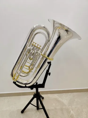 Tuba 4/4 Rhema (Hs Musical) Sib Prata c/ Laqueado - NOVA -Aceito trocas - Parcelo 21x