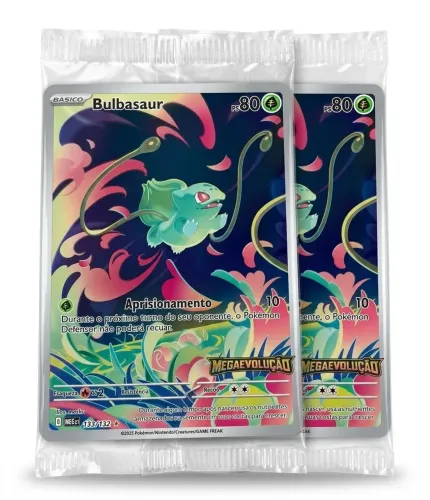 Carta Pokémon Bulbasaur rara 133/132 - Megaevolução, nova lacrada! 