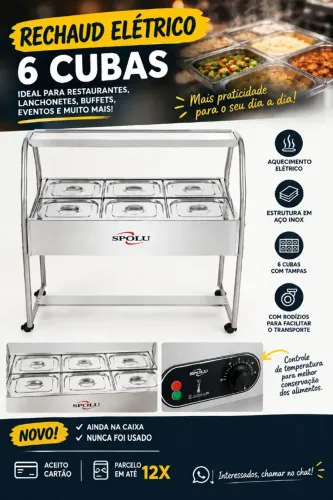 Rechaund para buffets elétrico 6 cubas ( ENTREGO! )
